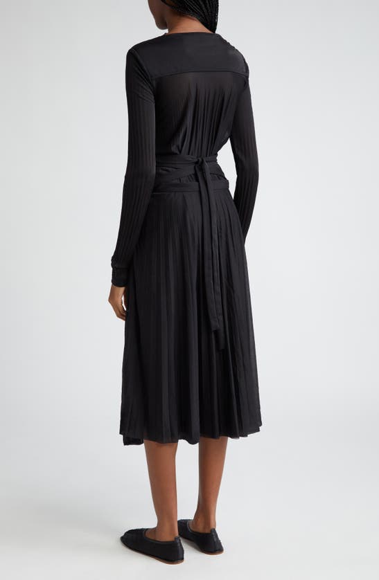 Shop Proenza Schouler Riley Pleated Long Sleeve Jersey Dress In Black 001