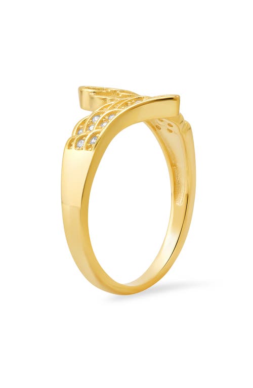 Queen Jewels Cubic Zirconia Angel Wing Ring In Gold