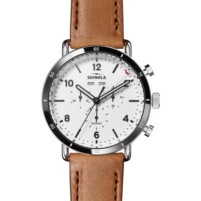 Shinola The Canfield Leather Strap Watch, 45mm