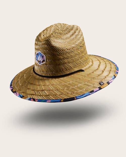 Shop Hemlock Eden Straw Lifeguard Hat In Purple Floral