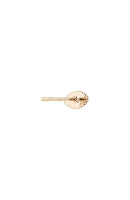 Shop Zoë Chicco Itty Bitty Football Single Stud Earring In Yellow Gold