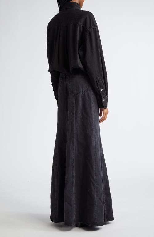 Shop Haikure Jos Long Sleeve Denim Maxi Shirtdress In Black Wash