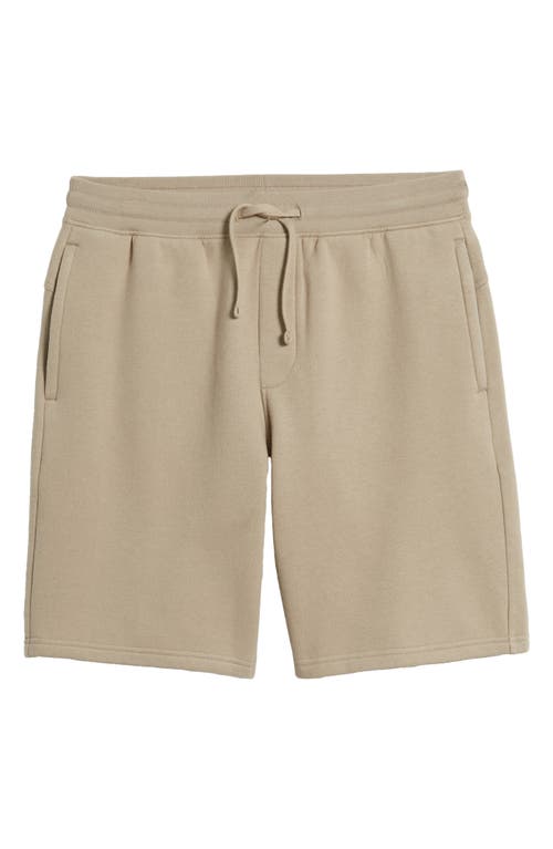 Shop Zella Cloud Fleece Shorts In Tan Aluminum