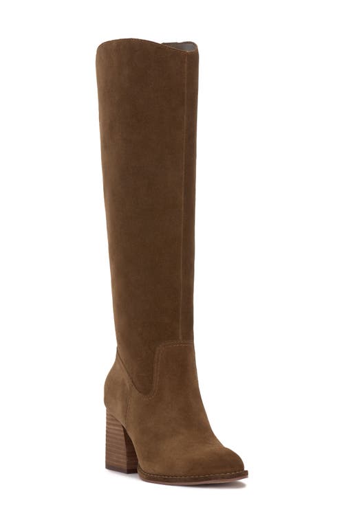 Shop Vince Camuto Leila Block Heel Knee High Boot In Chocolate Fa Dgrbrn