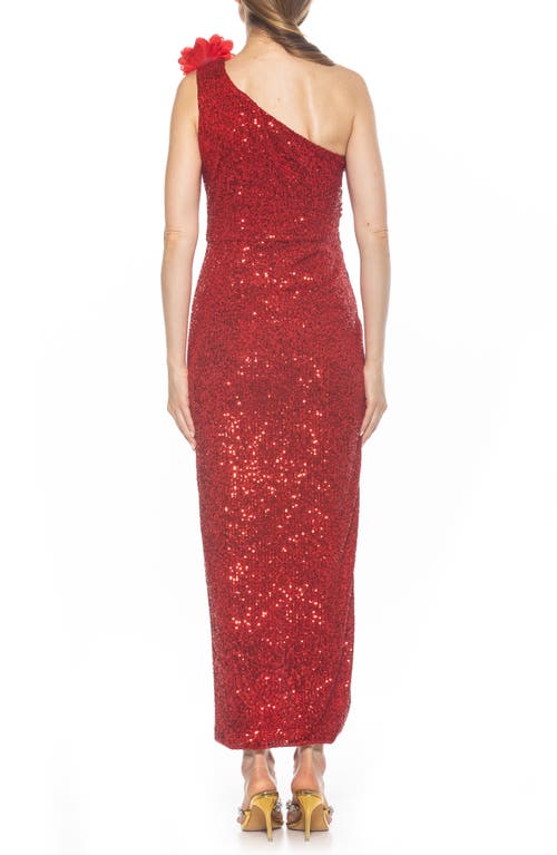 ALEXIA ADMOR ALEXIA ADMOR ALESSI SEQUIN ONE-SHOULDER GOWN