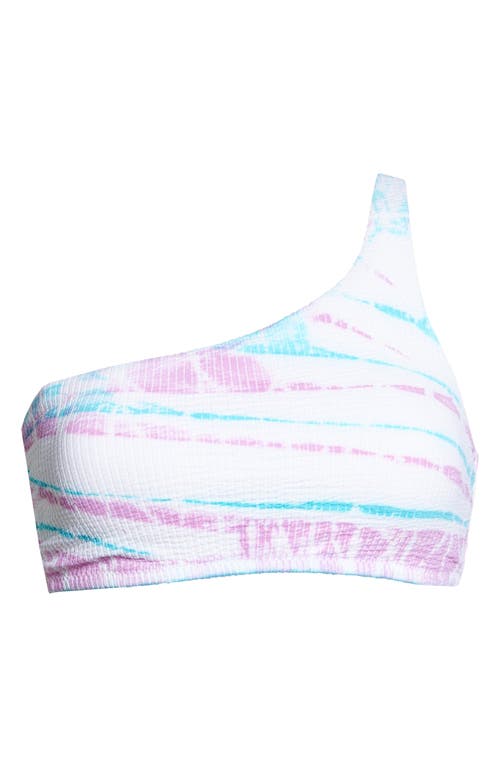 Shop Becca Iconic Asymmetric One-shoulder Bikini Top In Orchid/jasper