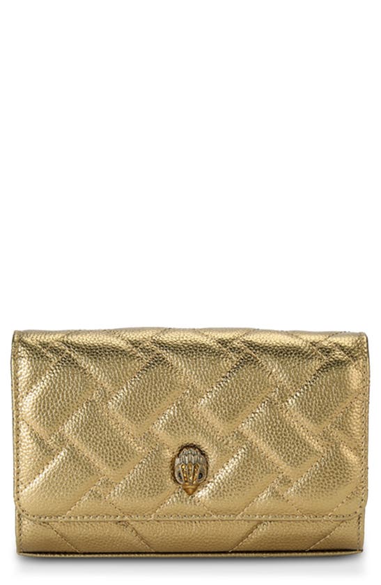 Shop Kurt Geiger Extra Mini Kensington Quilted Leather Wallet On A Chain In Rust/ Copper