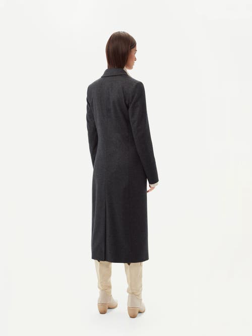 Gobi Mongolian Cashmere Cashmere Peak Lapel Long Coat In Charcoal