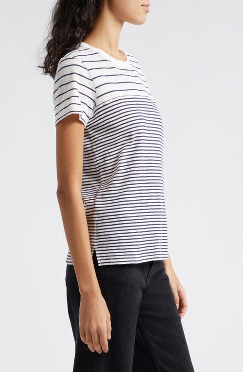 Shop Atm Anthony Thomas Melillo Mix Stripe Cotton T-shirt In Chalk/ink