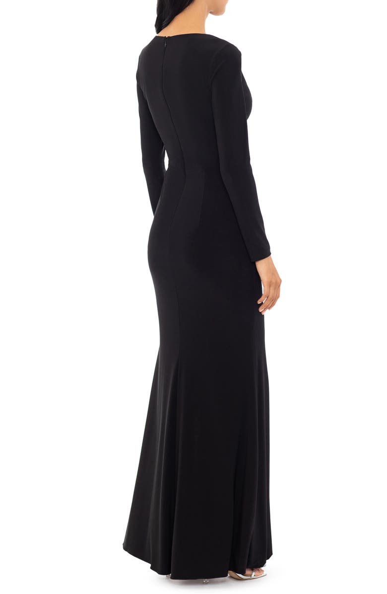 Xscape Evenings V-Neck Long Sleeve Gown | Nordstrom