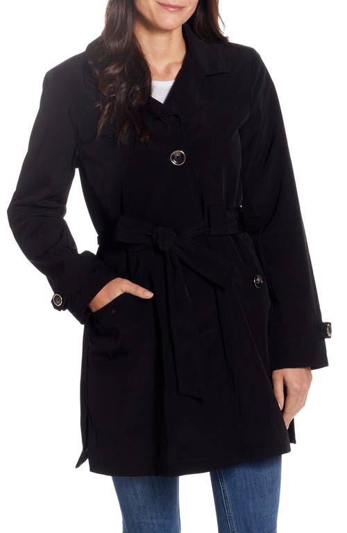 Belted Raincoat in Black