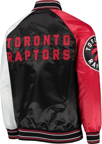 Toronto Raptors Starter Home Game Satin Full-Snap Varsity Jacket - Black