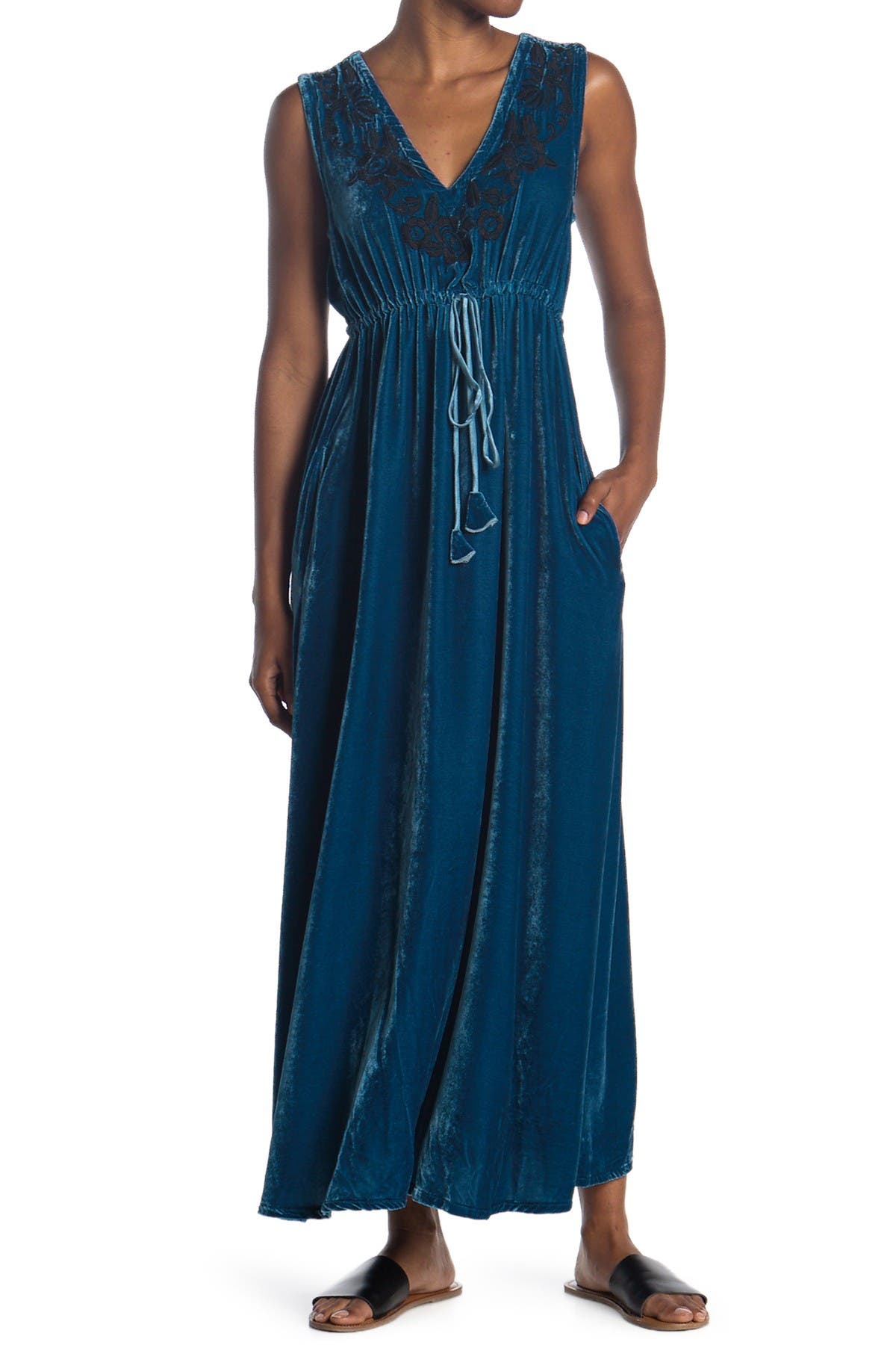 nordstrom blue velvet dress