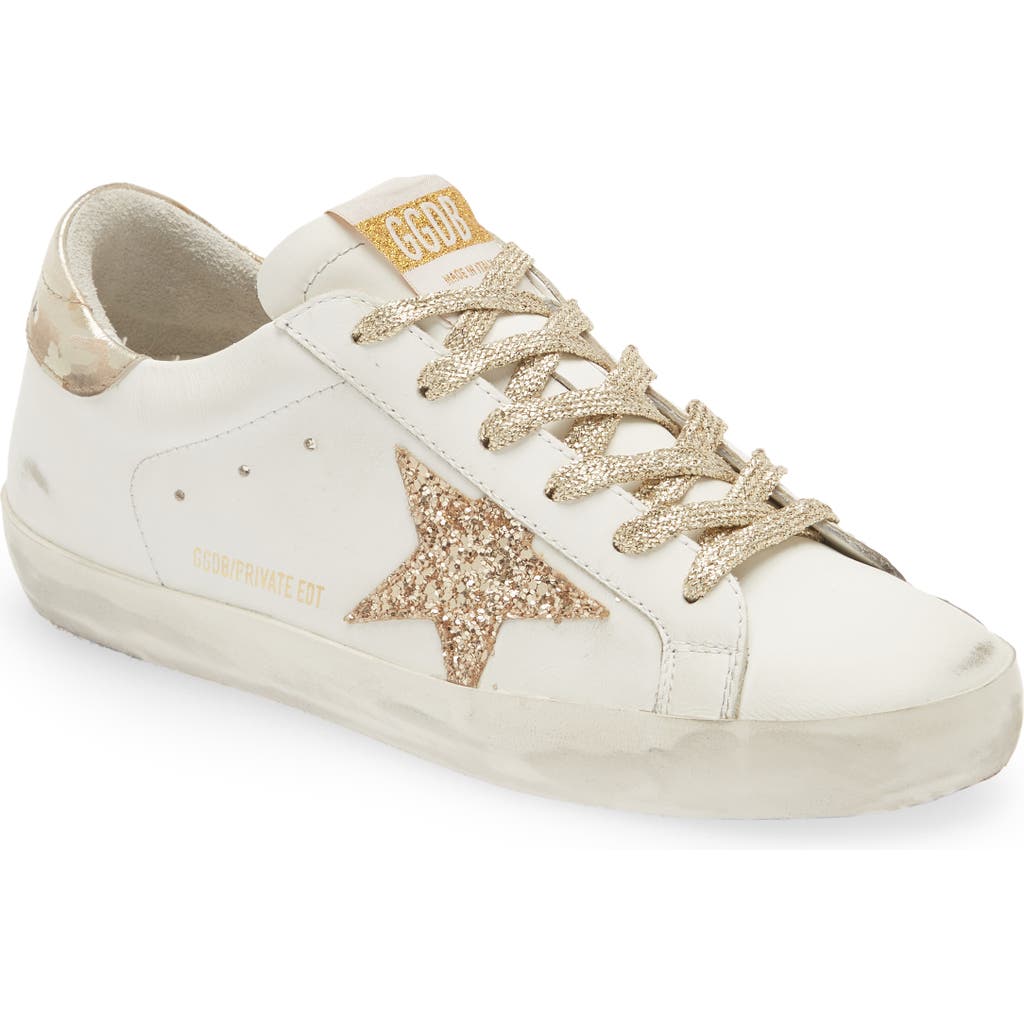 Golden Goose Super-star Low Top Sneaker In White/gold