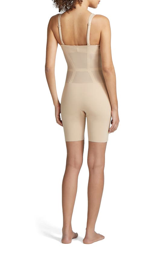 Shop Commando Luxe Control High Waist Open Bust Bodysuit In Beige