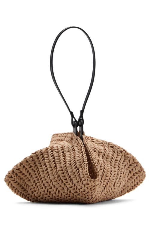 Shop Mango Woven Shoulder Bag In Beige