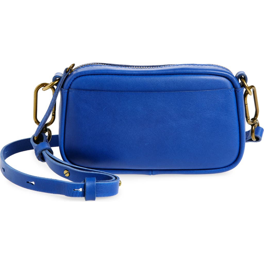 Madewell Mini The Leather Carabiner Crossbody Bag In Bluestone