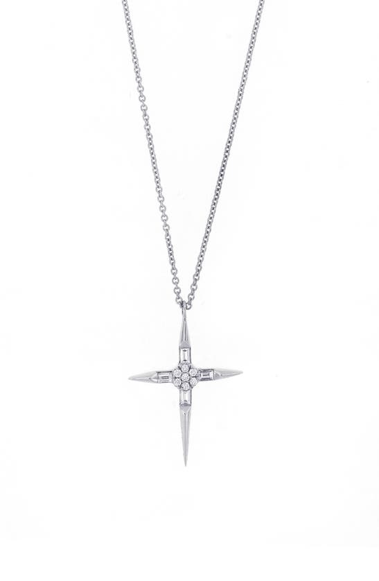 BONY LEVY BONY LEVY ICONS POINTED CROSS DIAMOND PENDANT NECKLACE