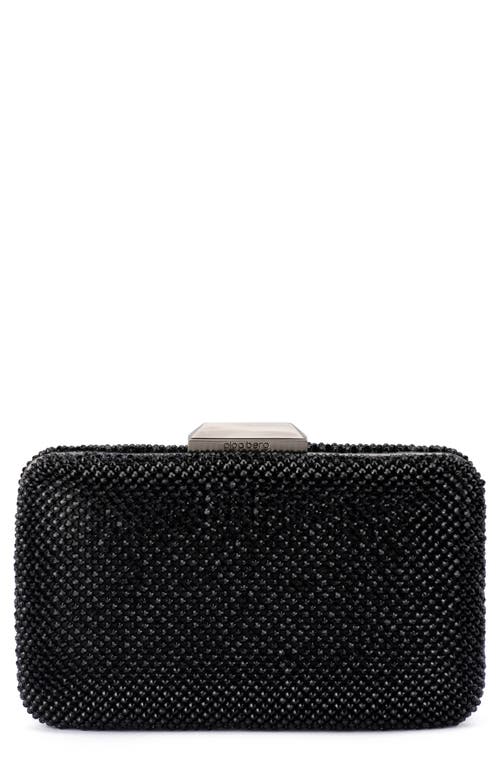 Olga Berg Ronny Crystal Mesh Frame Clutch in Black 