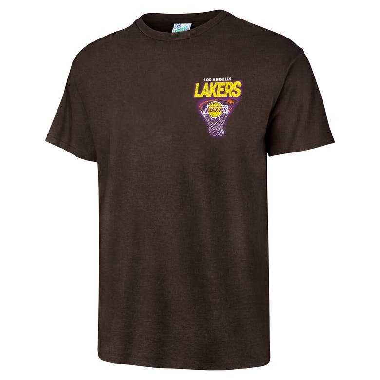 Shop 47 ' Brown Los Angeles Lakers Vintage Tubular Dagger Tradition Premium T-shirt