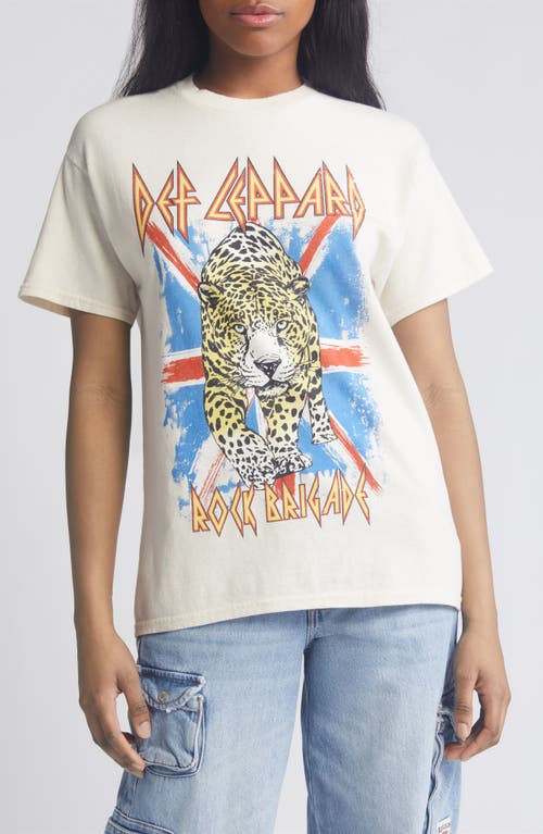 Def Leppard Rock Brigade Graphic T-Shirt in Natural