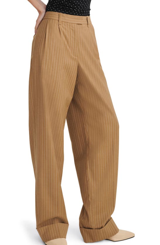 Shop Rag & Bone Marianne Stripe Ponte Pants In Camel Stripe