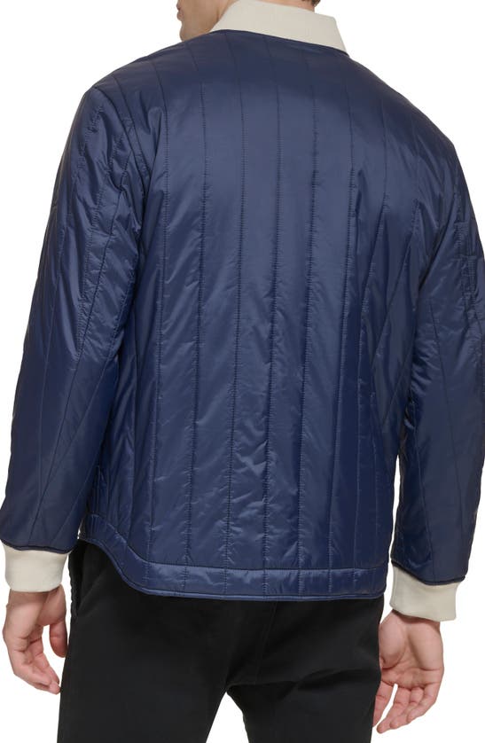 Dockers Nylon Quilted Bomber Jacket In Navy