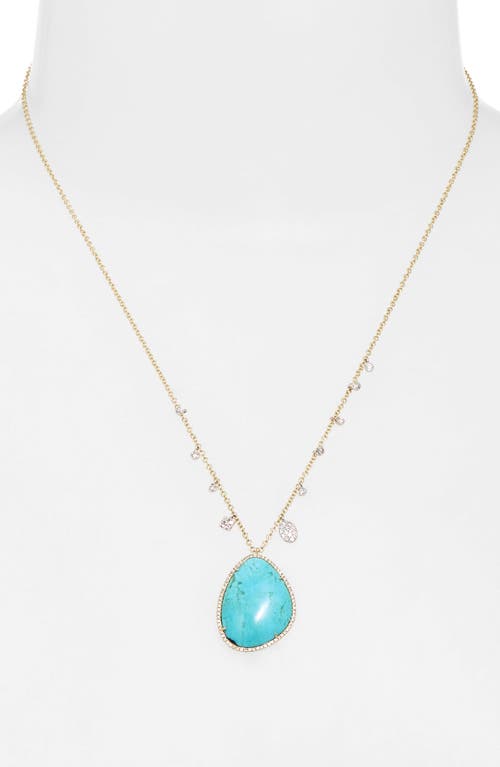 Meira T 14k White & Yellow Gold Turquoise & Diamond Dangle Pendant Necklace, 18-20 In Yellow