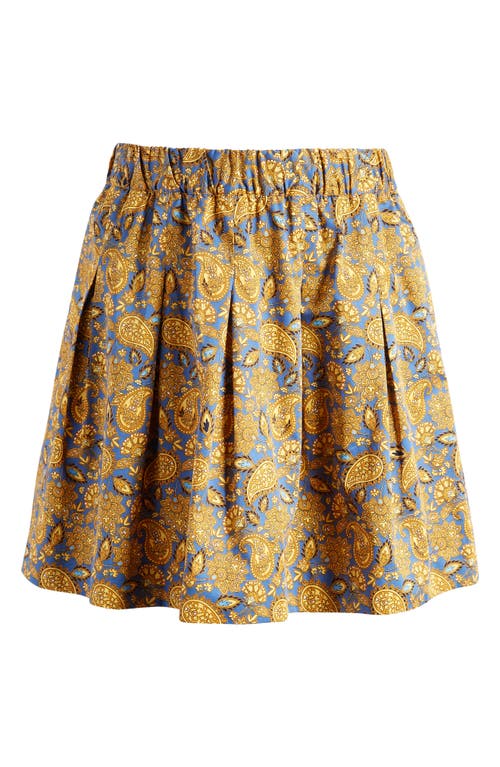 Boden Pleated Cotton Skirt in Harvest Gold Paisley Terrace