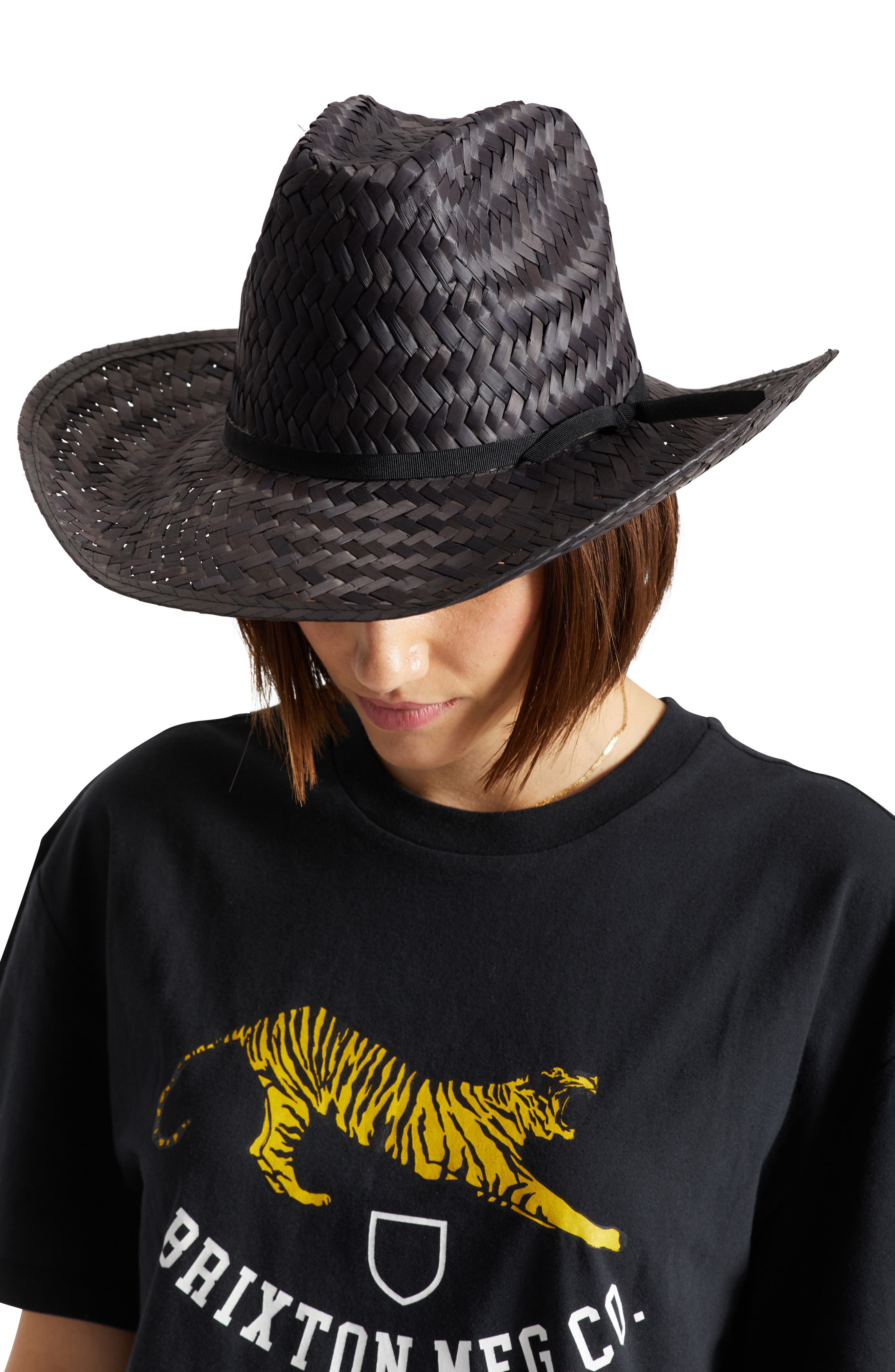 NWT Brixton Houston Straw Cowboy Western Hat in Black Brixton Houston Straw Cowboy Hat in Black | Smart Closet main image 3