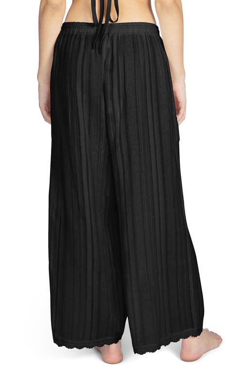 Shop Robin Piccone Jo Wide Leg Cover-up Pants In Black