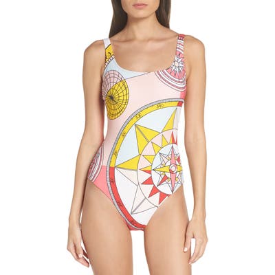 Tory Burch Constellation One-Piece Swimsuit, Pink