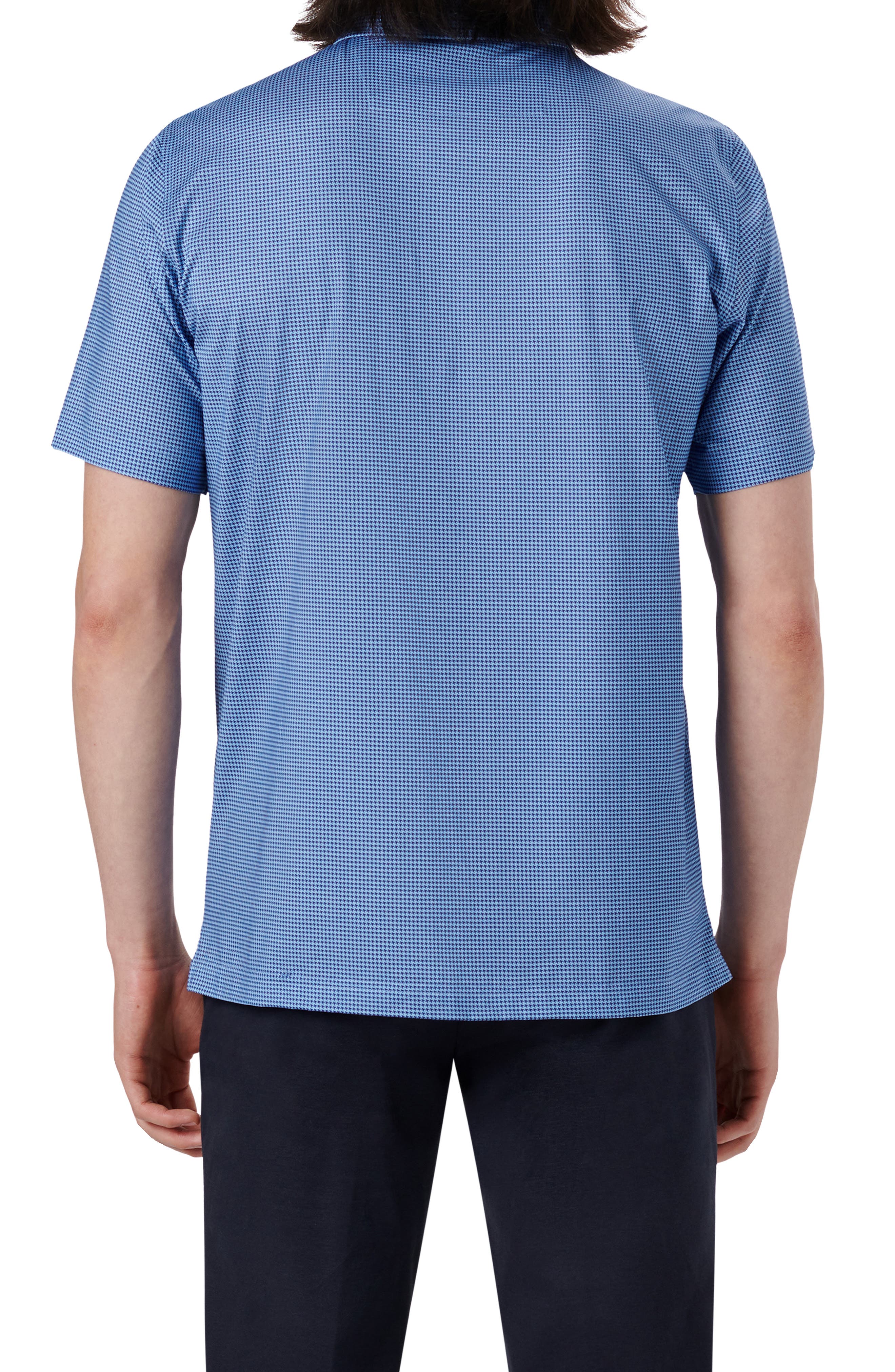 Houndstooth Stretch Cotton Polo 