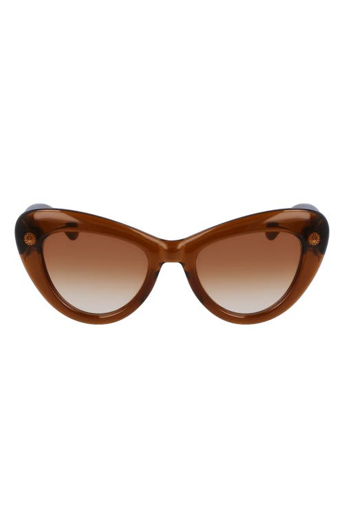 Lanvin Daisy 50mm Cat Eye Sunglasses in Caramel