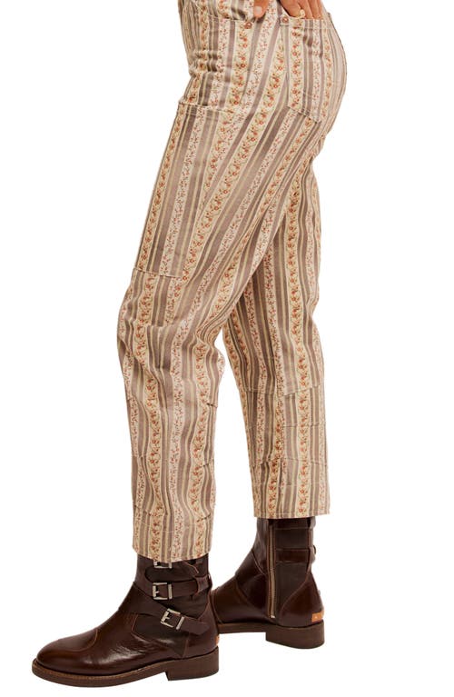 Shop Free People Supersonic Stripe Pants In Beige/grey Combo