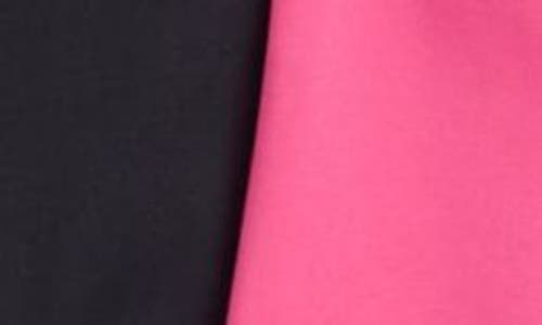Shop 90 Degree By Reflex 2-pack Lux Crossover High Waist Bike Shorts In Fuchsia Fedora/black