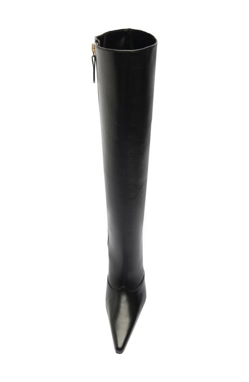 Shop Schutz Raffaela Up Stiletto Pointed Toe Knee High Boot In Black