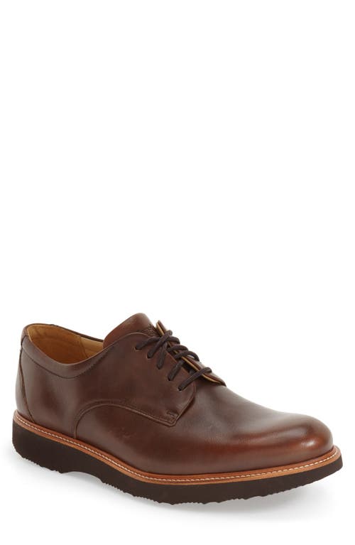 'Founder' Plain Toe Derby in Chestnut Leather