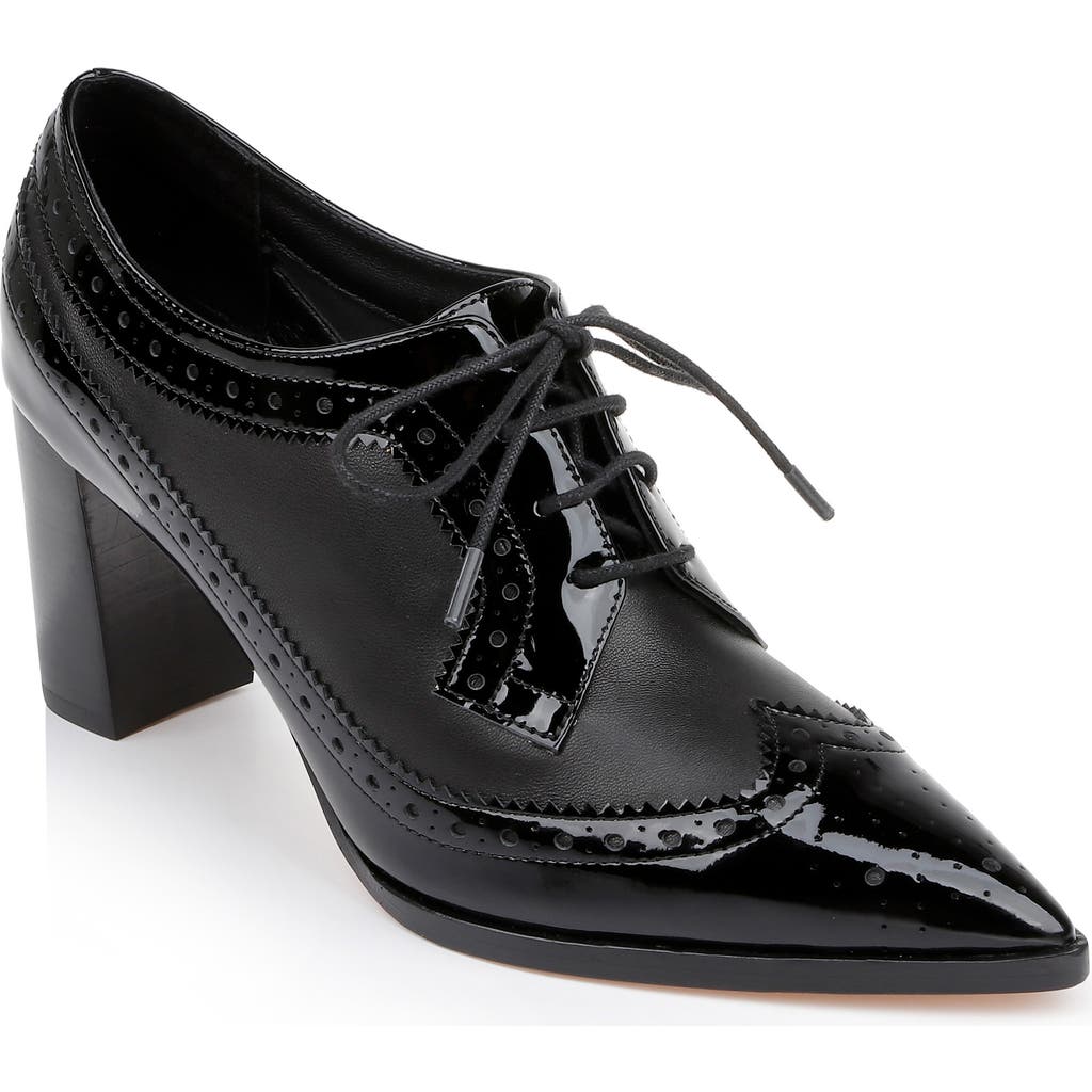 L'agence Elodie Leather Oxford Pump In Black Leather