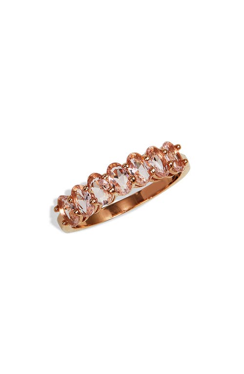 SAVVY CIE JEWELS 18K Rose Gold Plate Oval Cubic Zirconia Ring in Pink at Nordstrom