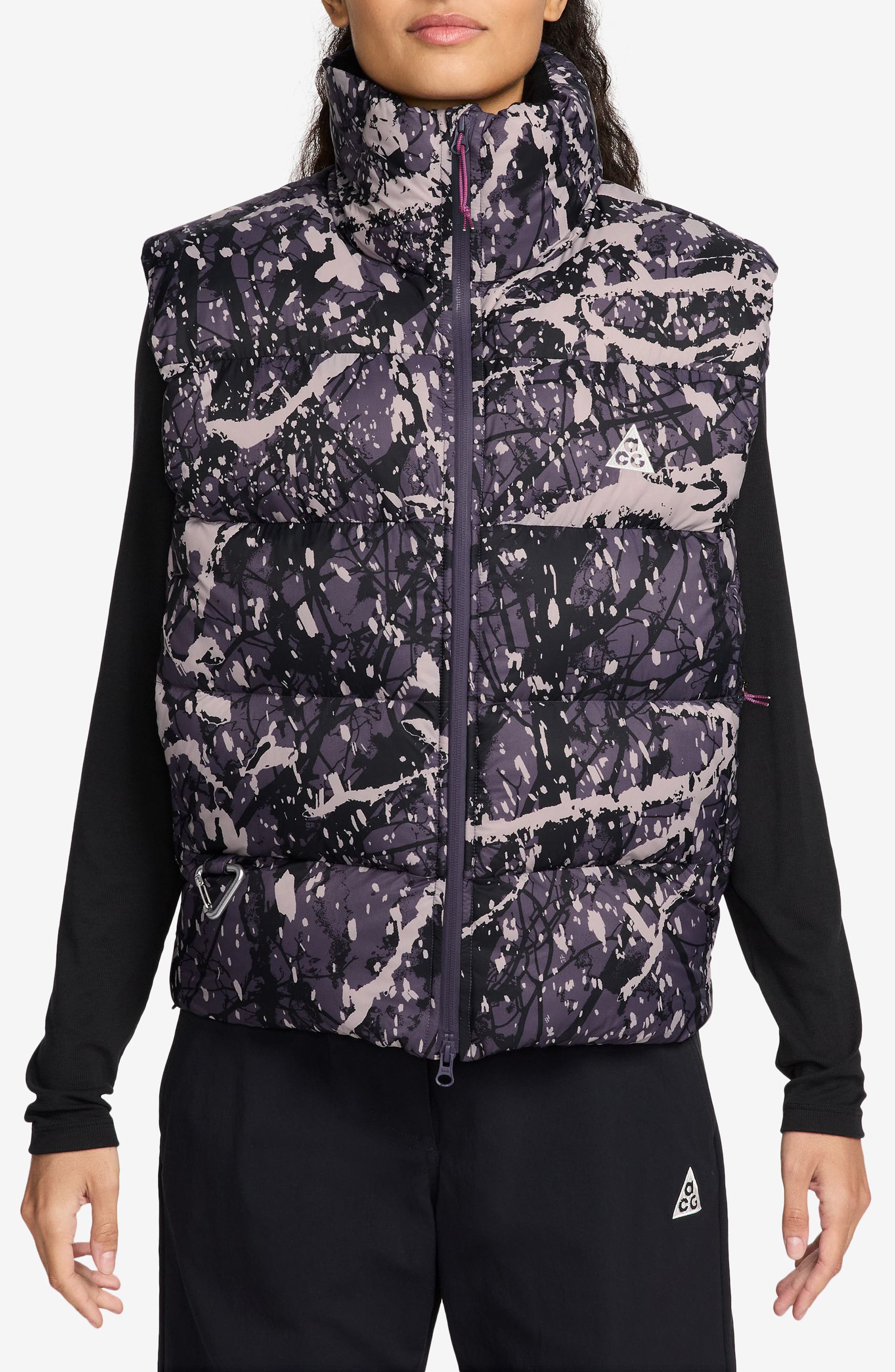 Nike ACG Lunar Lake Therma-FIT ADV Puffer Vest in Dark Raisin/Black/White Cover