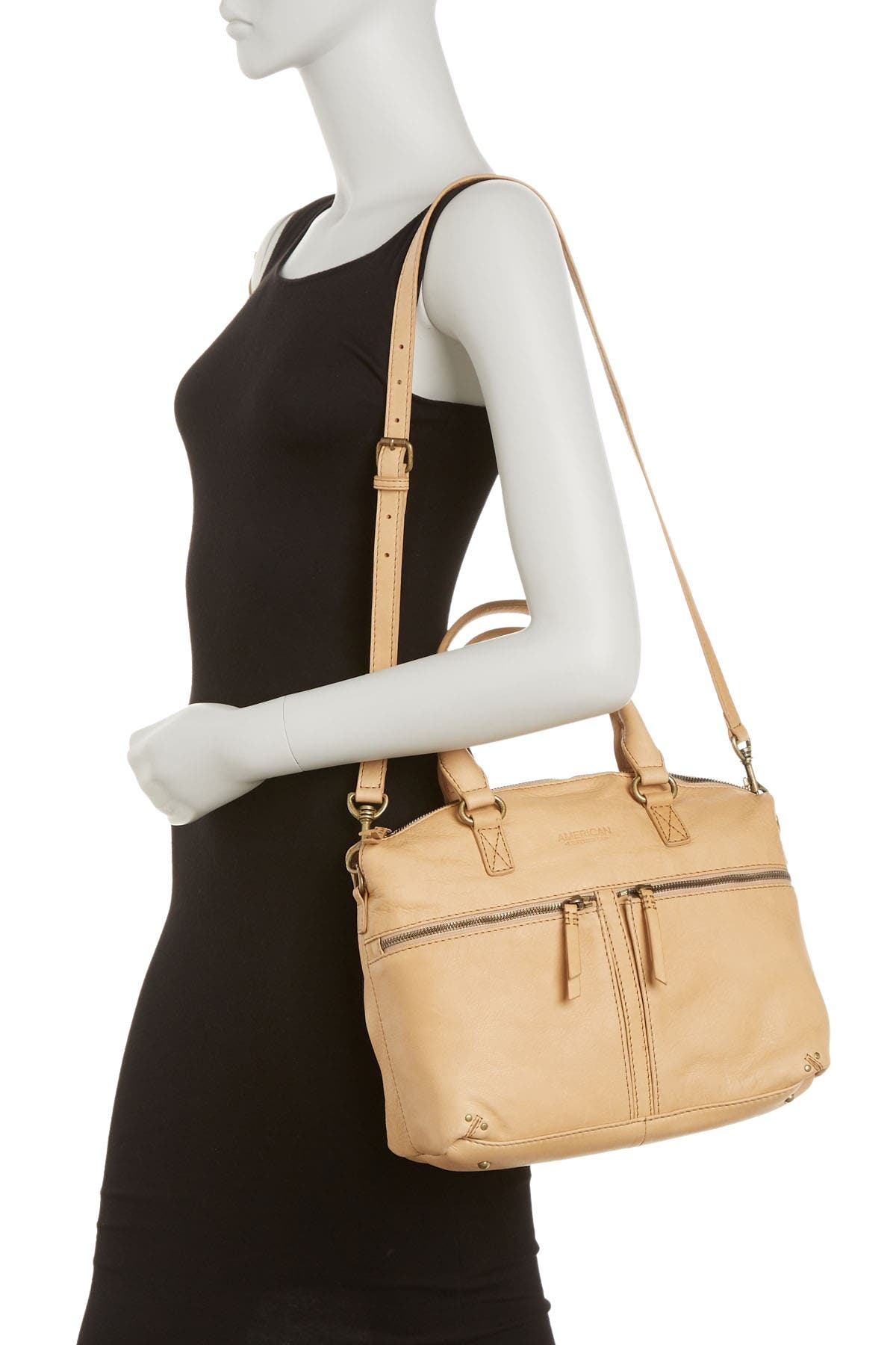 American Leather Co. Hanover Smooth Leather Satchel In Sand Smooth