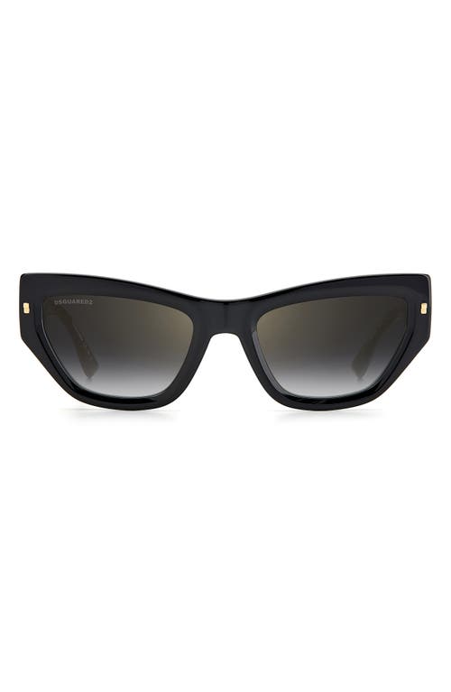 Shop Dsquared2 54mm Cat Eye Sunglasses In Black/gold/grey