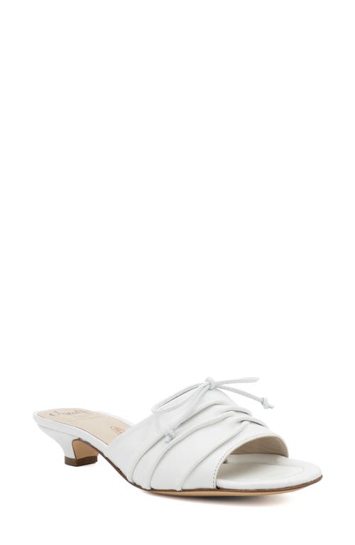 Desio Strappy Slide Sandal in White Parmasoft - Marching Bow