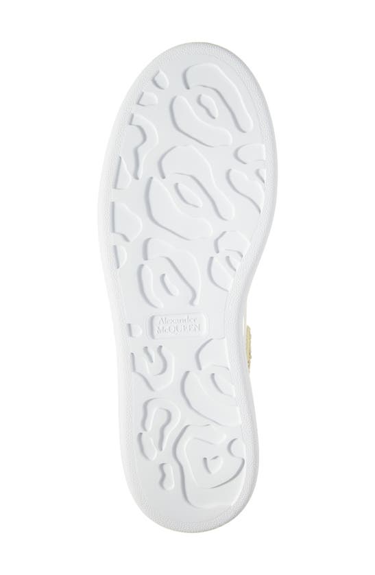 Shop Alexander Mcqueen Oversized Crystal Embellished Sneaker In White/ Primrose