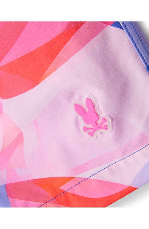 Shop Psycho Bunny Norridge Print Swim Trunks In Pink Glow