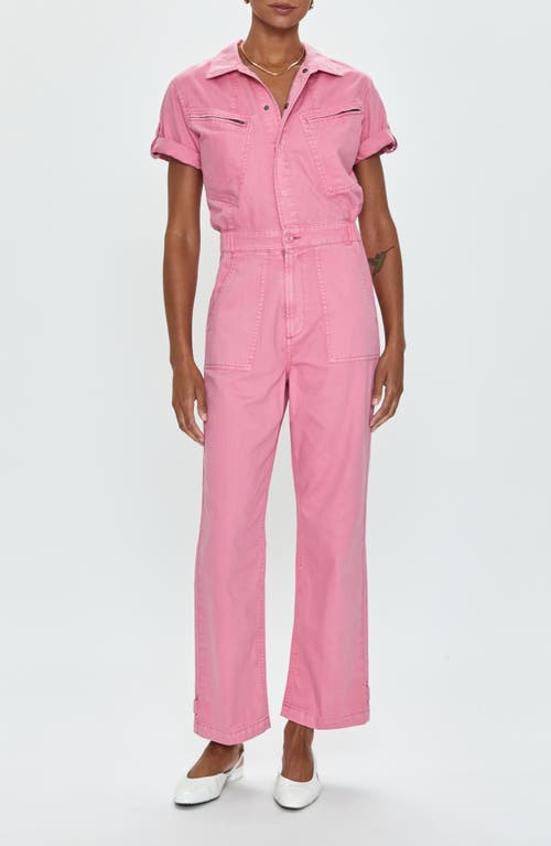 Campbell Cotton Utility Jumpsuit in Peony Pink