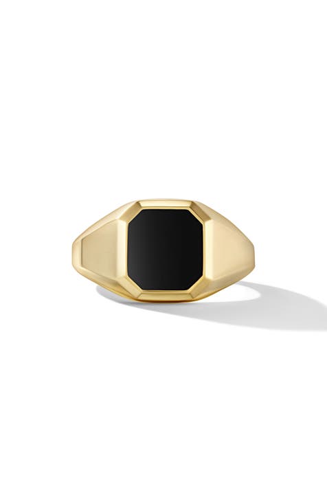 Gucci Resin Geometric Signet Ring - Gold-Tone Metal Cocktail Ring