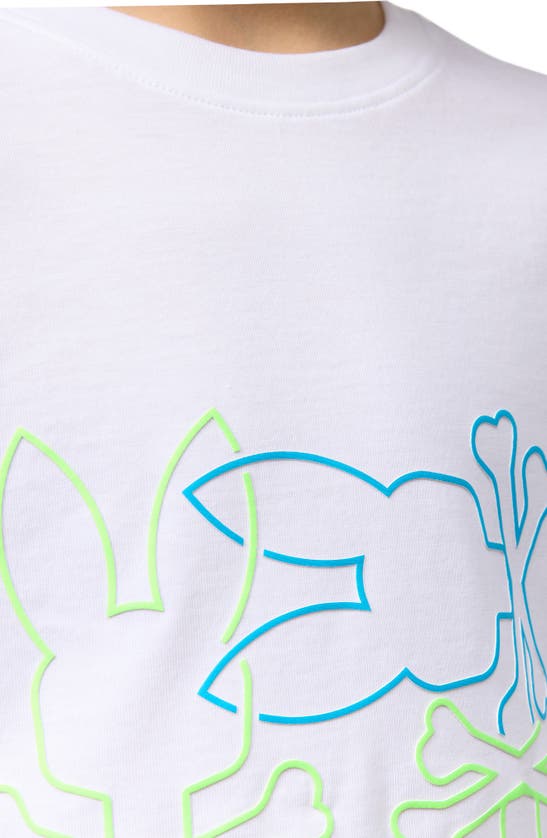 Shop Psycho Bunny Kids' Rodman Cotton Graphic T-shirt In White