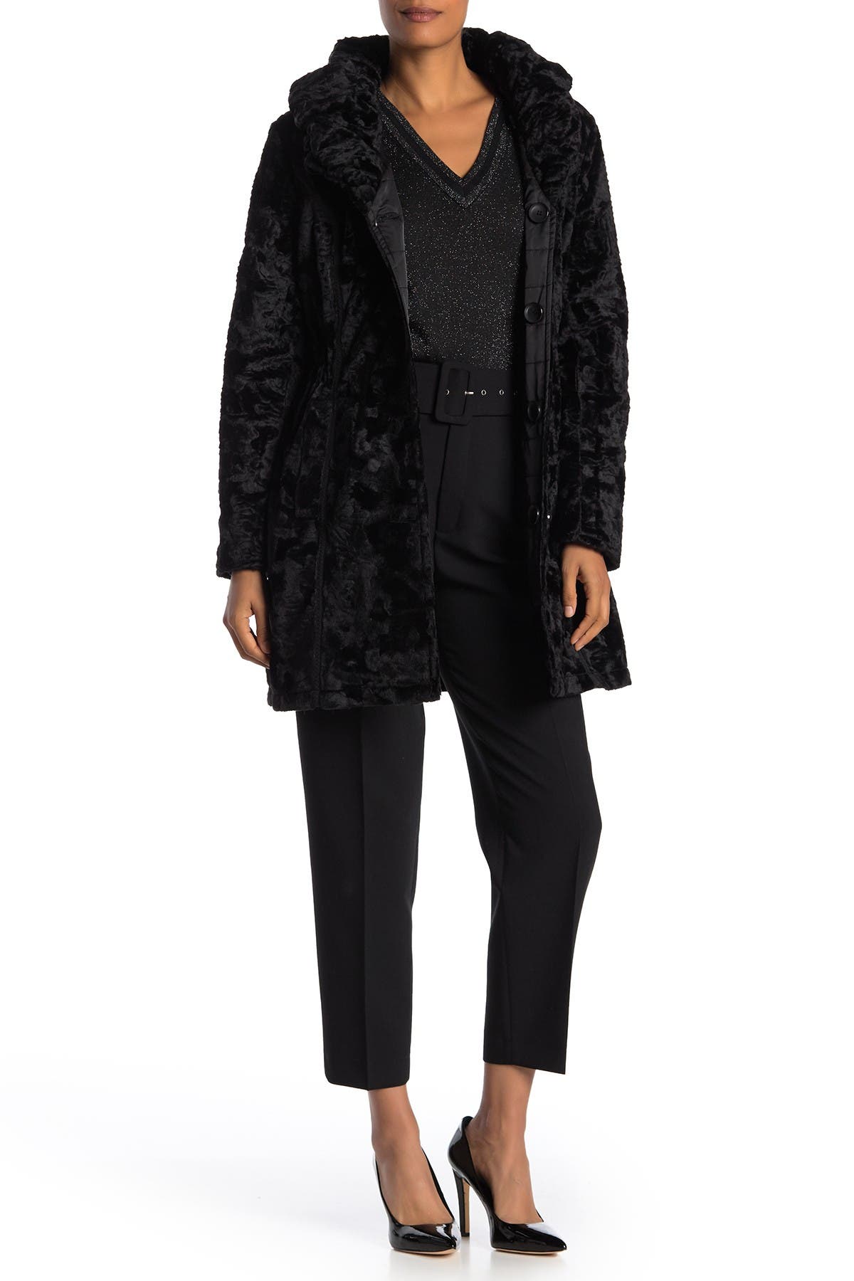 laundry reversible faux fur coat